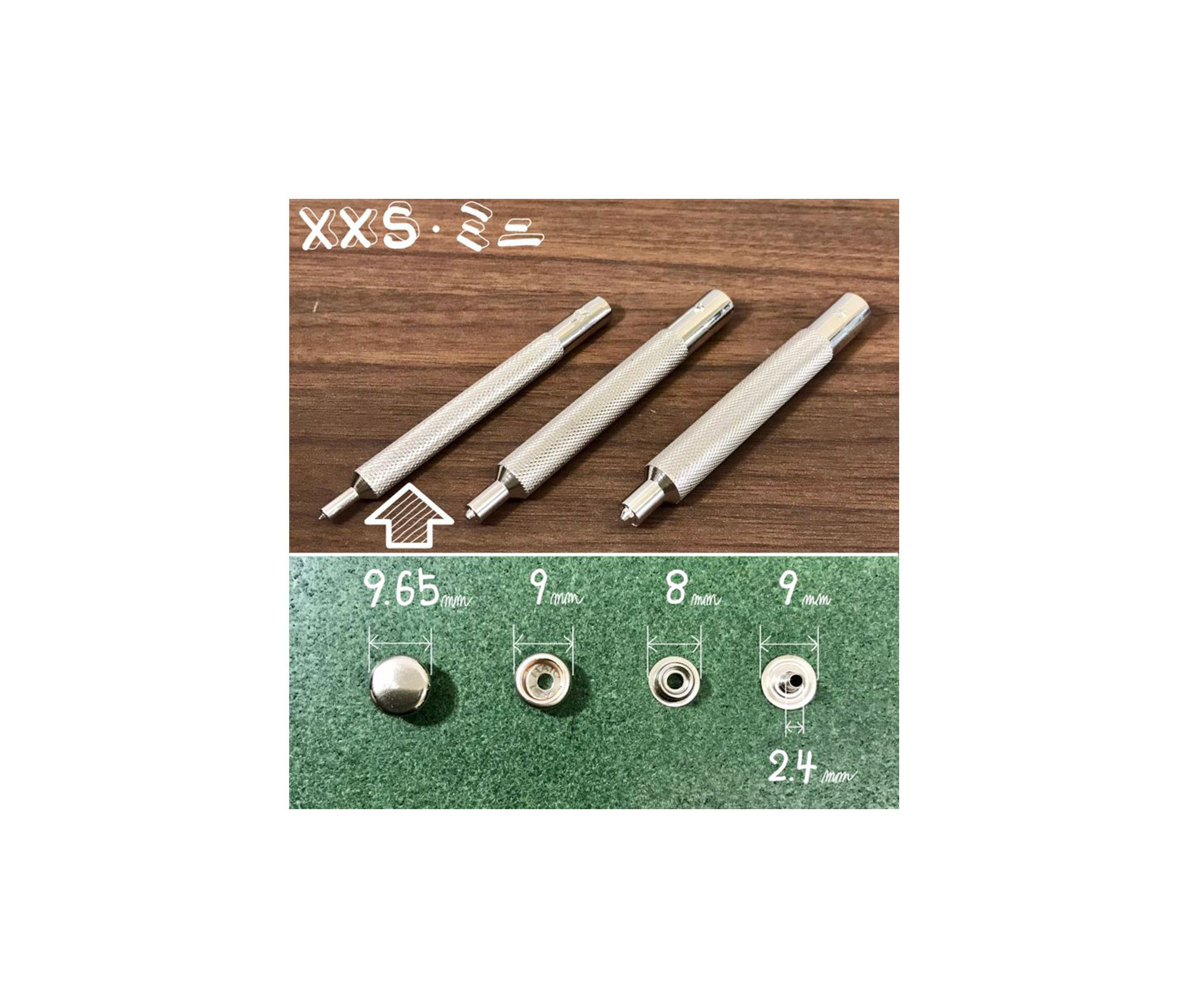 Kit d'outils pour boutons-pression type « S », diamètre 12,4 mm