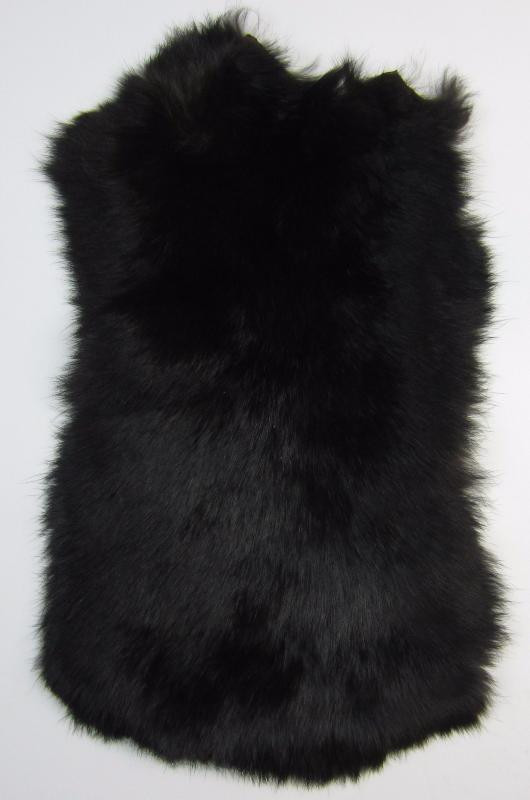 Rabbit leather skin very dark brown fur