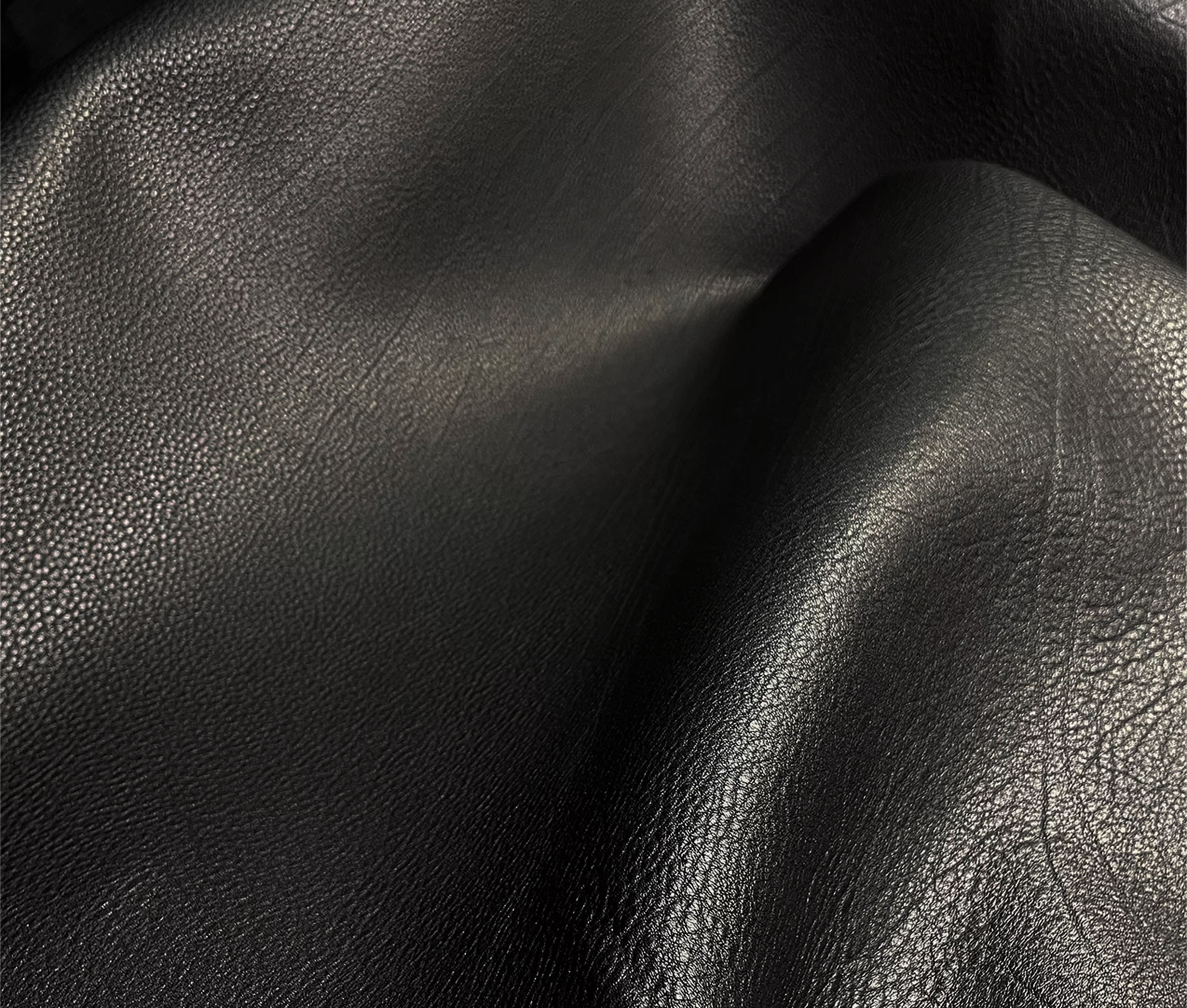 Half Calf leather - Natural grain - Black