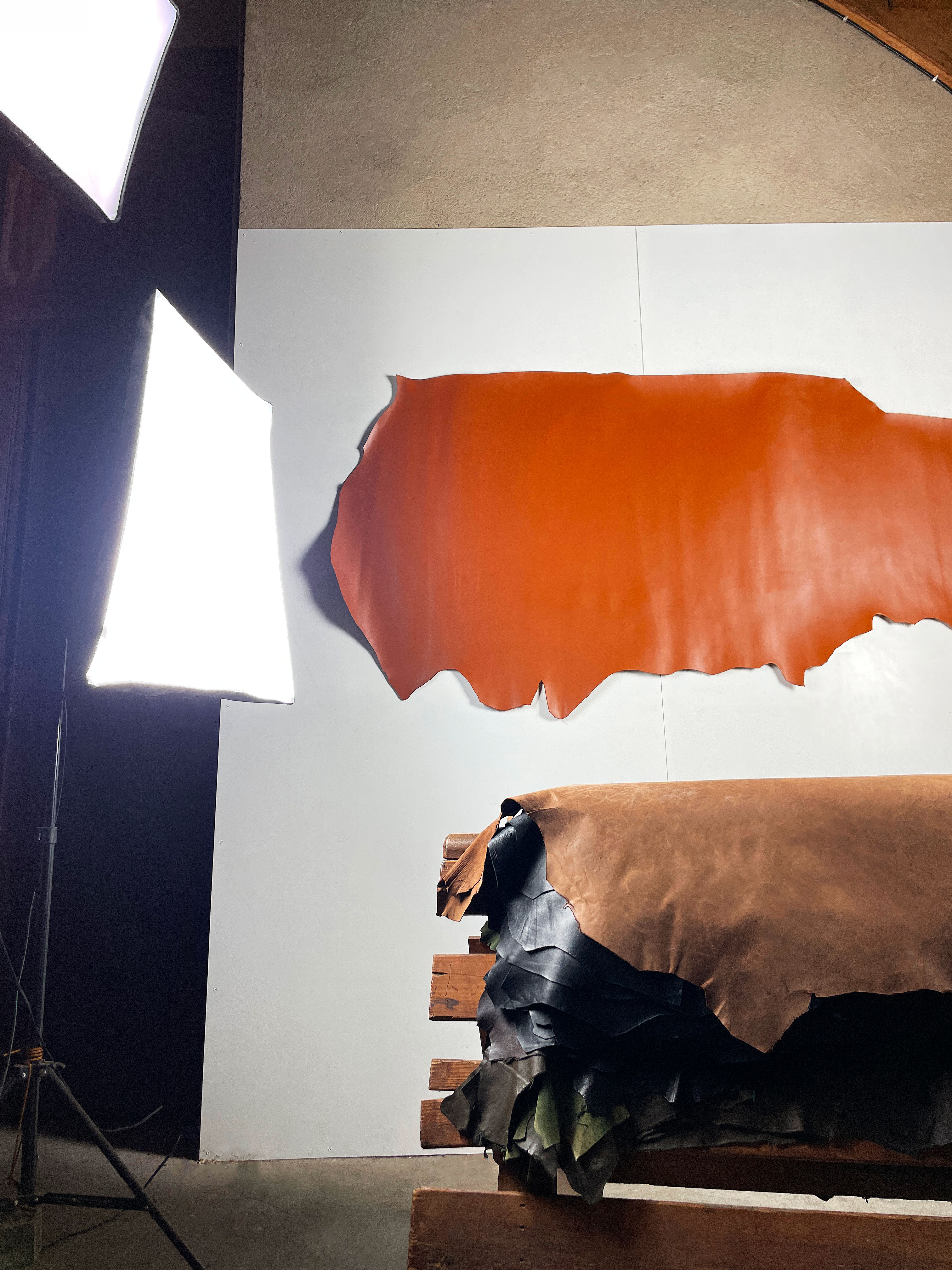 cuir de vachette nappa avec chevalet cuir d'agneau